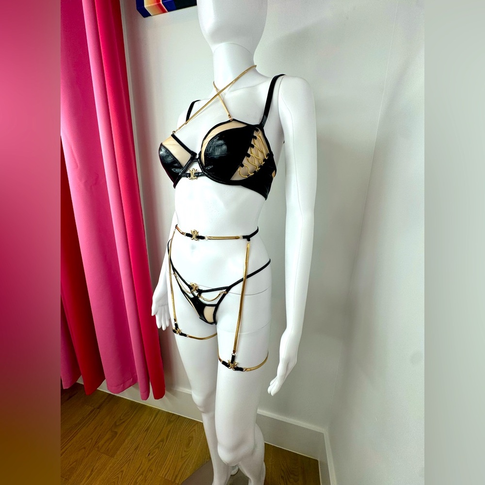 Honey Birdette Chhaya 3 Piece Lingerie Set 30F XXS Worn Once